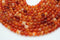 Red Orange Carnelian Gemstone Beads, 8mm, Round